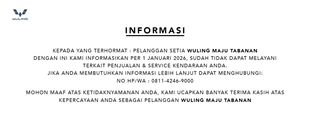Wuling Maju Tabanan Closed - HBanner
